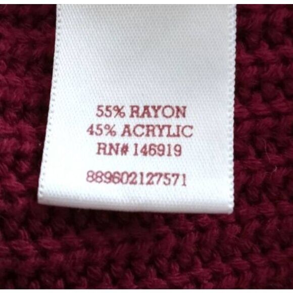 SO BURGUNDY RIBBED V-NECK SWEATER SZ.M EUC. - Picture 6 of 7